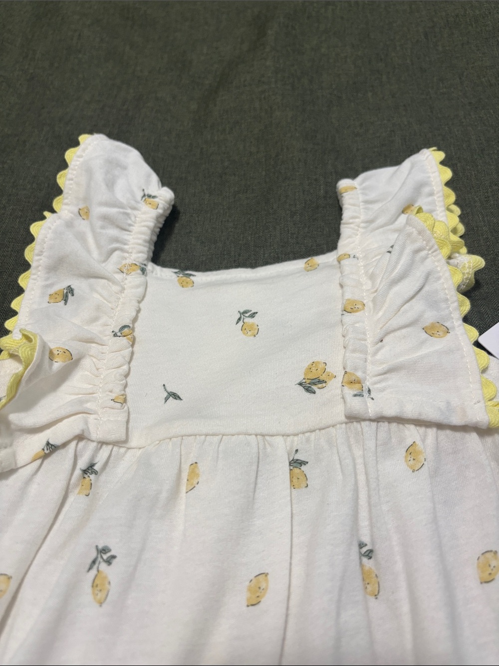 Carter's Cream Lemon Print Ruffle Romper - Picture 2 of 3